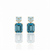 Emerald-Cut Blue Topaz Drop Earrings with Diamond Accents
