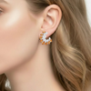 Bespoke White Gold Citrine Dangles with Secure Pave Diamond-Set Closures