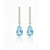 Pear-Cut Blue Topaz Drop Earrings with Diamond-Set Linear Posts