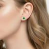 Classic Emerald Solitaire Drops with Shimmering Diamond-Set Frames