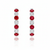 Modern Round Ruby Drop Earrings with Sequential Diamond Accents
