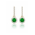 Round-Cut Emerald Halo Drop Earrings with Diamond-Set Leverbacks