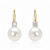 Freshwater Pearl Solitaire Earringswith Diamond Accents