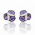Amethyst Concentric Circle with Diamond Stud earrings