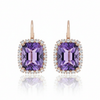 Cushion-Cut Amethyst Cocktail with Diamond Halo earrings