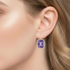 Cushion-Cut Amethyst Cocktail with Diamond Halo earrings