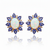 Amaryllis Scalloped Natural Opal with Pear - Cut Blue Sapphire