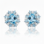 Round -Cut Blue Topaz Drop Earrings with Diamond Accents