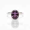 Oval Rhodolite Sterling Silver Ring