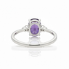 Oval-Cut Amethyst Solitaire with Diamond Trio Accents