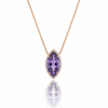 Marquise Amethyst pendant featuring a Shimmering Pave Diamond Border