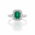 Classic Cushion Emerald Halo Ring with Lab Grown Diamond Accents