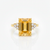 Emerald-Cut Citrine and Diamond Three-Stone Ring