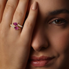 Double Pear Ruby & Diamond Accented Ring