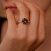 Round Smoky Topaz Sterling Silver Ring